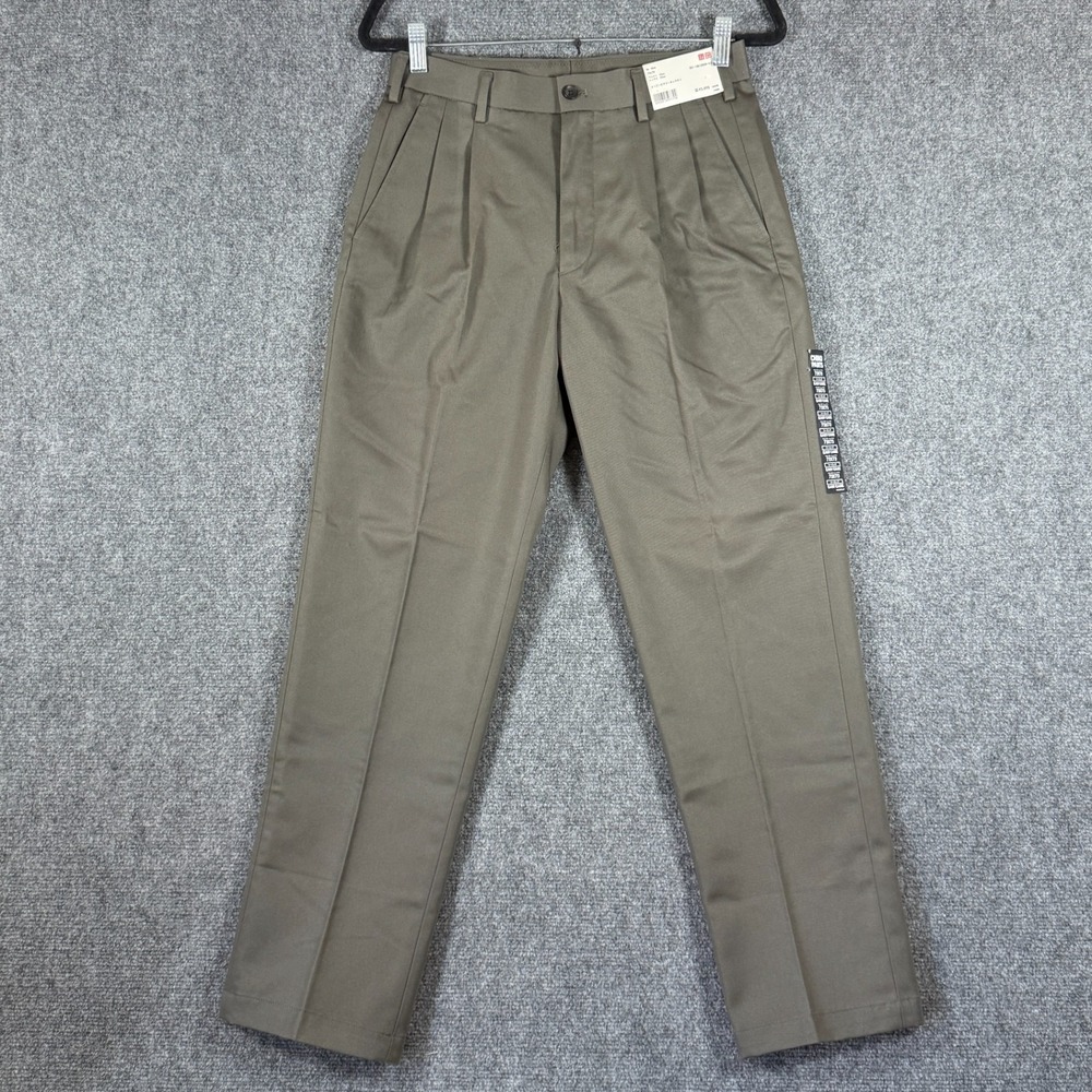NWT Uniqlo Easy Care Two-Tuck Chino Pants 56 Olive Japanese 73x73 cm / 28x28